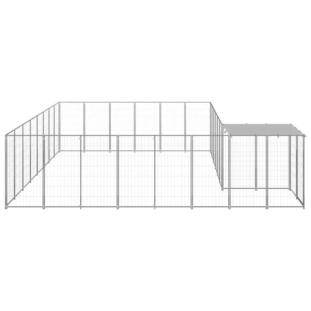 Dog Kennel Silver Large Outdoor Steel Cage Pet Enclosure Run Exercise Space