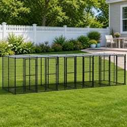 Compact Outdoor Dog Kennel with Strong Mesh and Canopy