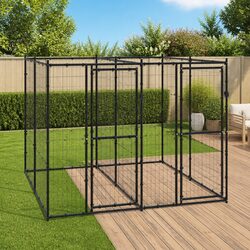 Your Friendly Black Dog Kennel for Outdoor Fun