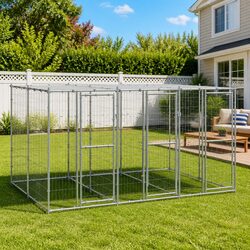 Durable Dog Kennel with Roof Canopy