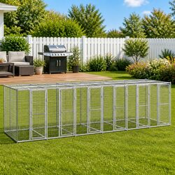 Outdoor Dog Kennel Galvanised Steel Mesh Run with Water-Resistant Roof Canopy