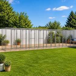Dog Kennel Outdoor Run Exercise Pen Galvanised Steel Mesh Enclosure Play Area