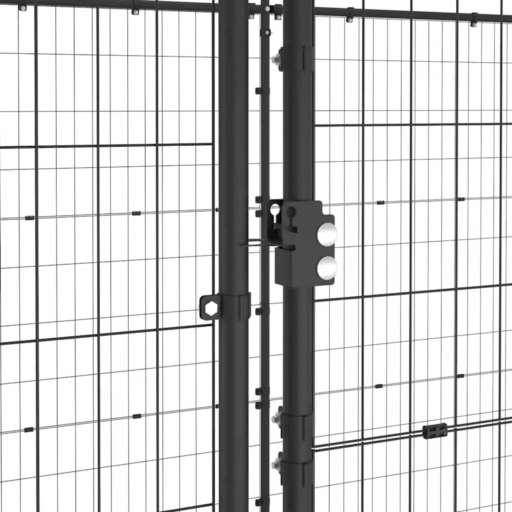 Dog Kennel Black Large Outdoor Steel Mesh Run Enclosure Exercise Play Pen