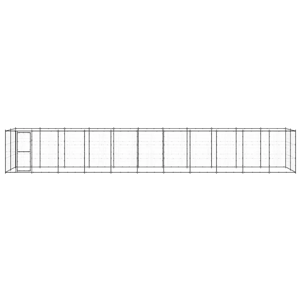 Dog Kennel Black 26.62 m² Outdoor Steel Enclosure Exercise Run Play Pen