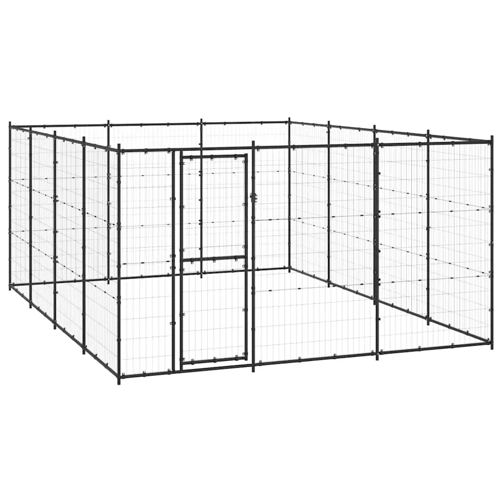 Dog Kennel Black Large Outdoor Run Enclosure Exercise Pen Play Area