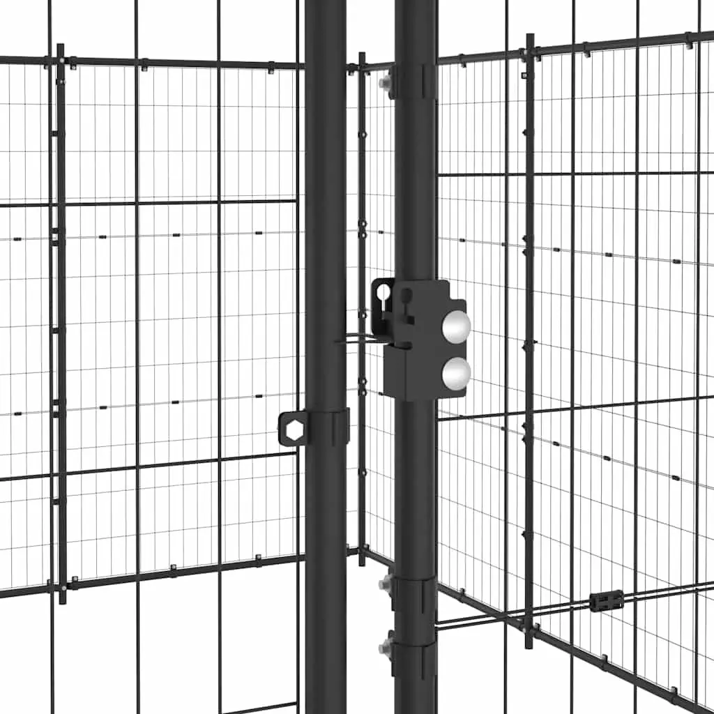 Dog Kennel Black Large Outdoor Run Enclosure Exercise Pen Play Area