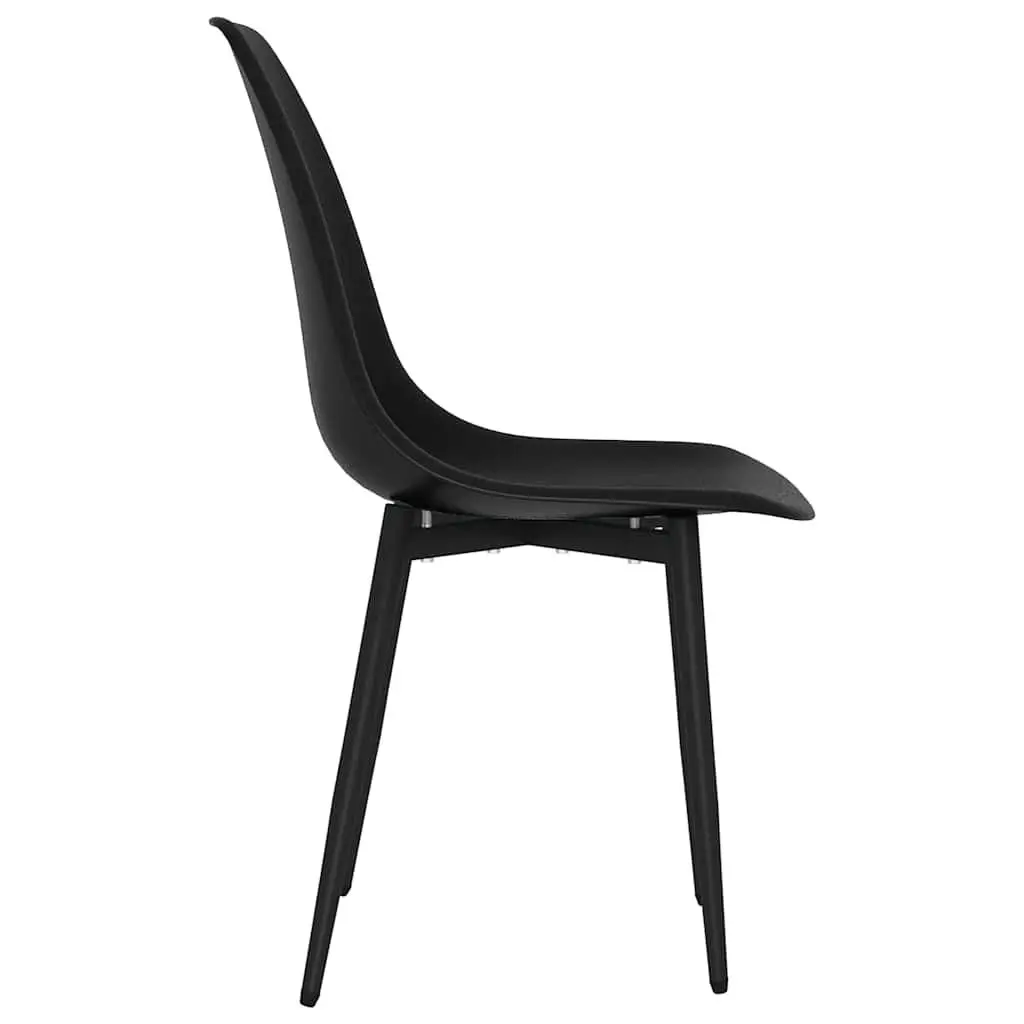 Dining Chairs Set 6 pcs Black Kitchen Seating Ergonomic Curved Backrest