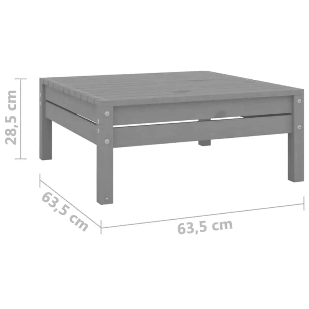 Garden Lounge Set 3 Piece Grey Solid Wood Pine Outdoor Furniture Modular