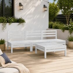 Compact 4-Piece Modular Lounge Set in Solid Pinewood
