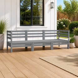 Outdoor Garden Lounge Set 3 Piece Grey Patio Furniture Modular Seating