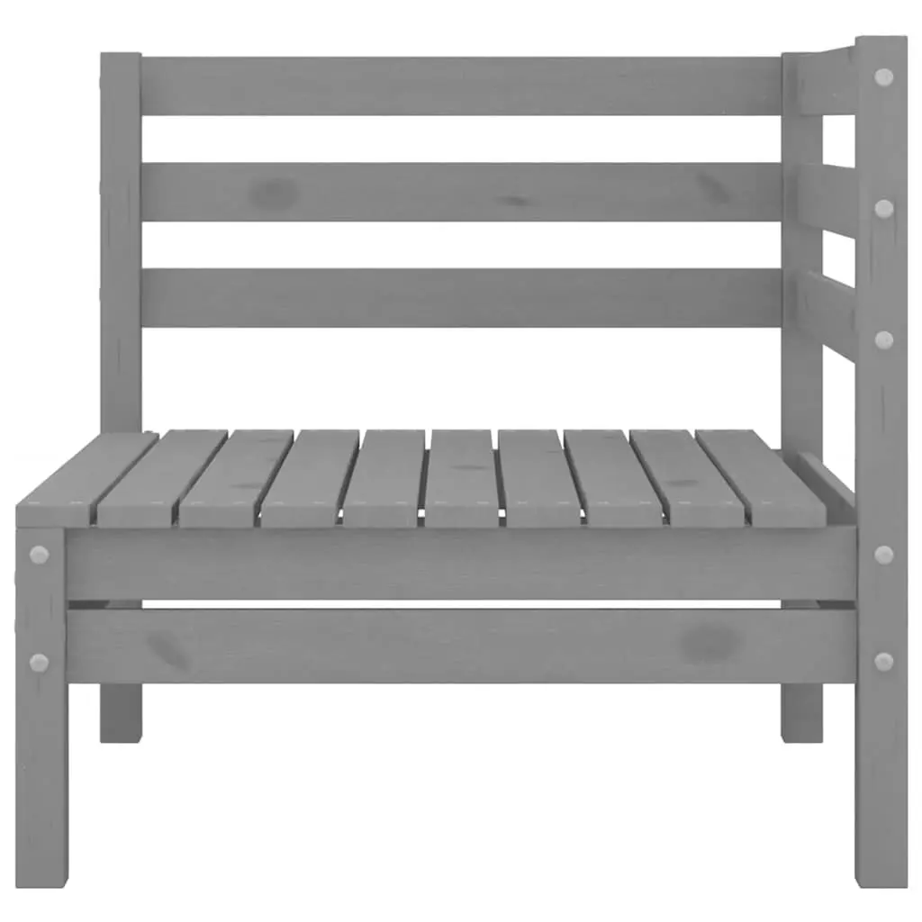 5 Piece Modular Lounge Set Grey Solid Pinewood Outdoor Garden Furniture