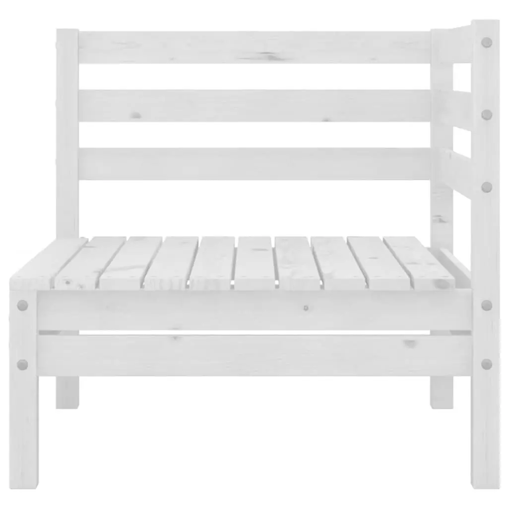 3 Piece Outdoor Garden Lounge Set White Solid Pinewood Modular Patio Furniture