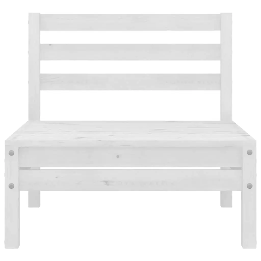 Garden Lounge Set 4 Piece White Solid Pinewood Outdoor Furniture Modular