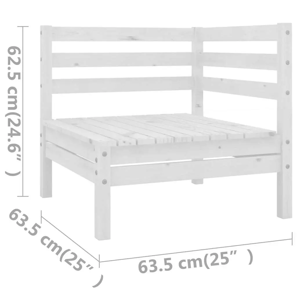 Garden Lounge Set 5 Piece Wooden Outdoor Sofa Patio Furniture White