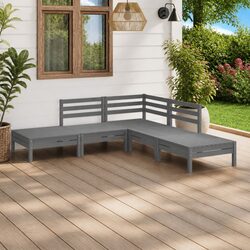 Concise Grey 5 Piece Outdoor Lounge Set in Pinewood