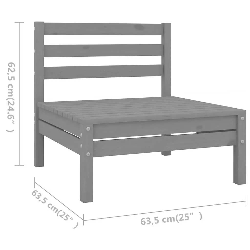 Garden Lounge Set 5 Piece Outdoor Furniture Pallet Design Grey Wooden Sofa