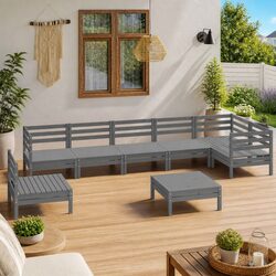 Concise 8-Piece Outdoor Lounge Set in Grey