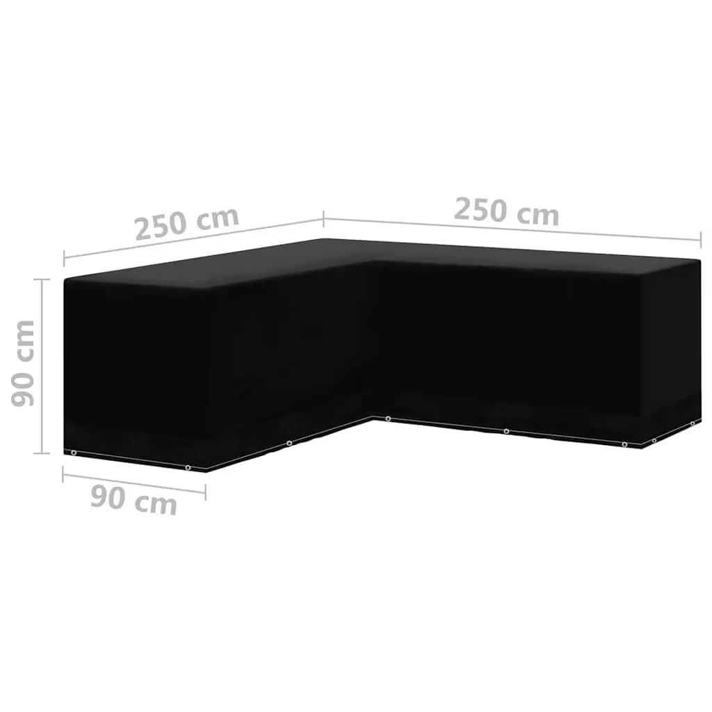 Garden Furniture Cover L-Shaped Set 2 pcs Outdoor Protector 250x250x90 cm
