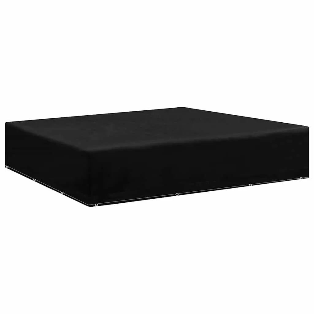 Garden Furniture Cover Set 2 Pieces Black Outdoor Protector with Eyelets