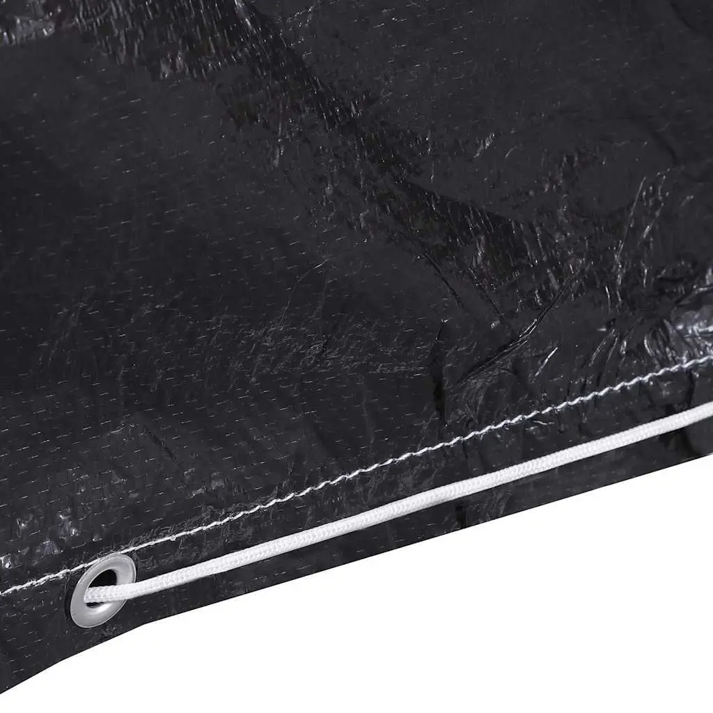 Garden Furniture Cover Set 2 Pieces Black Outdoor Protector with Eyelets