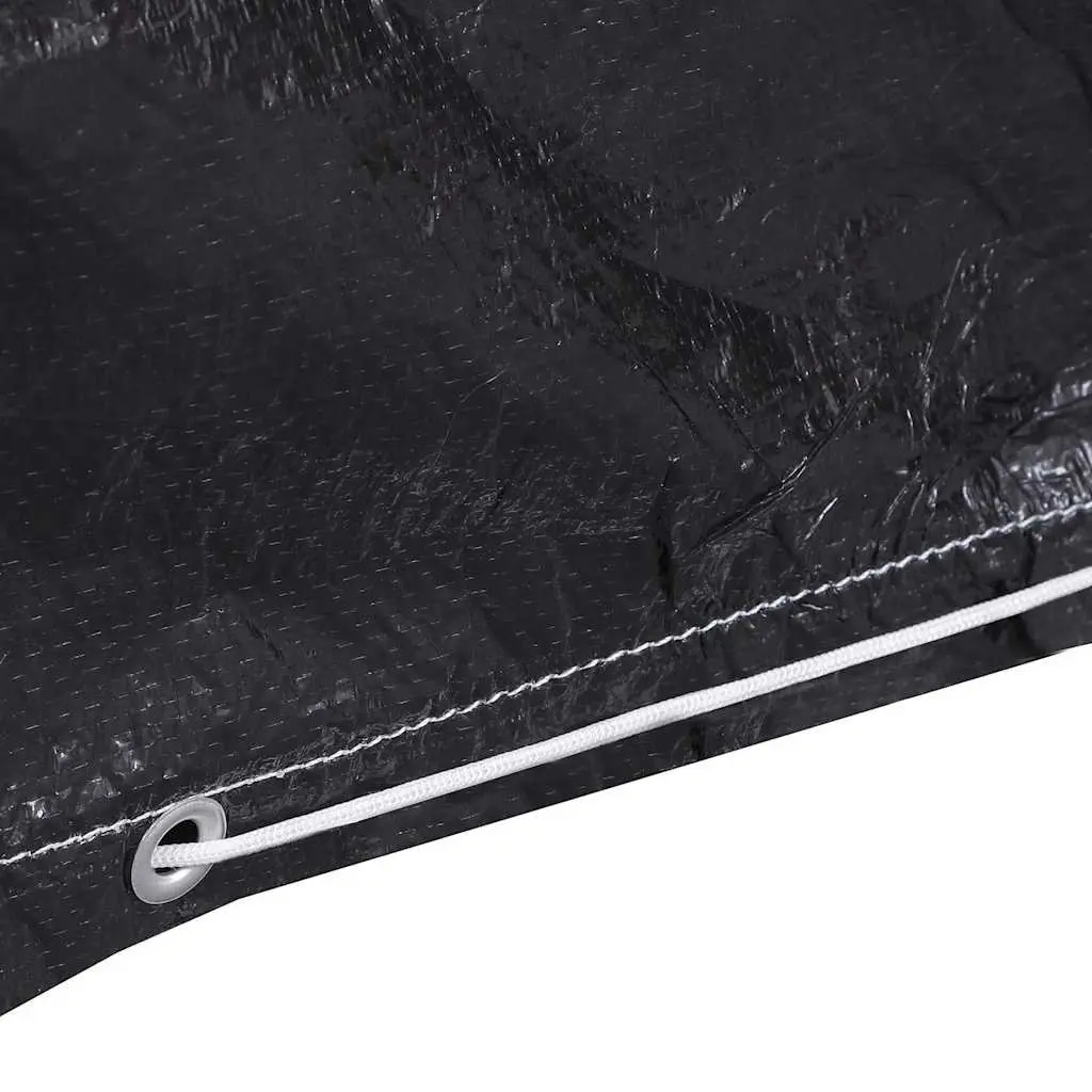 Garden Furniture Covers Black 2 Pcs Outdoor Rattan Bench Table Protection Water-resistant UV-resistant Polyethylene