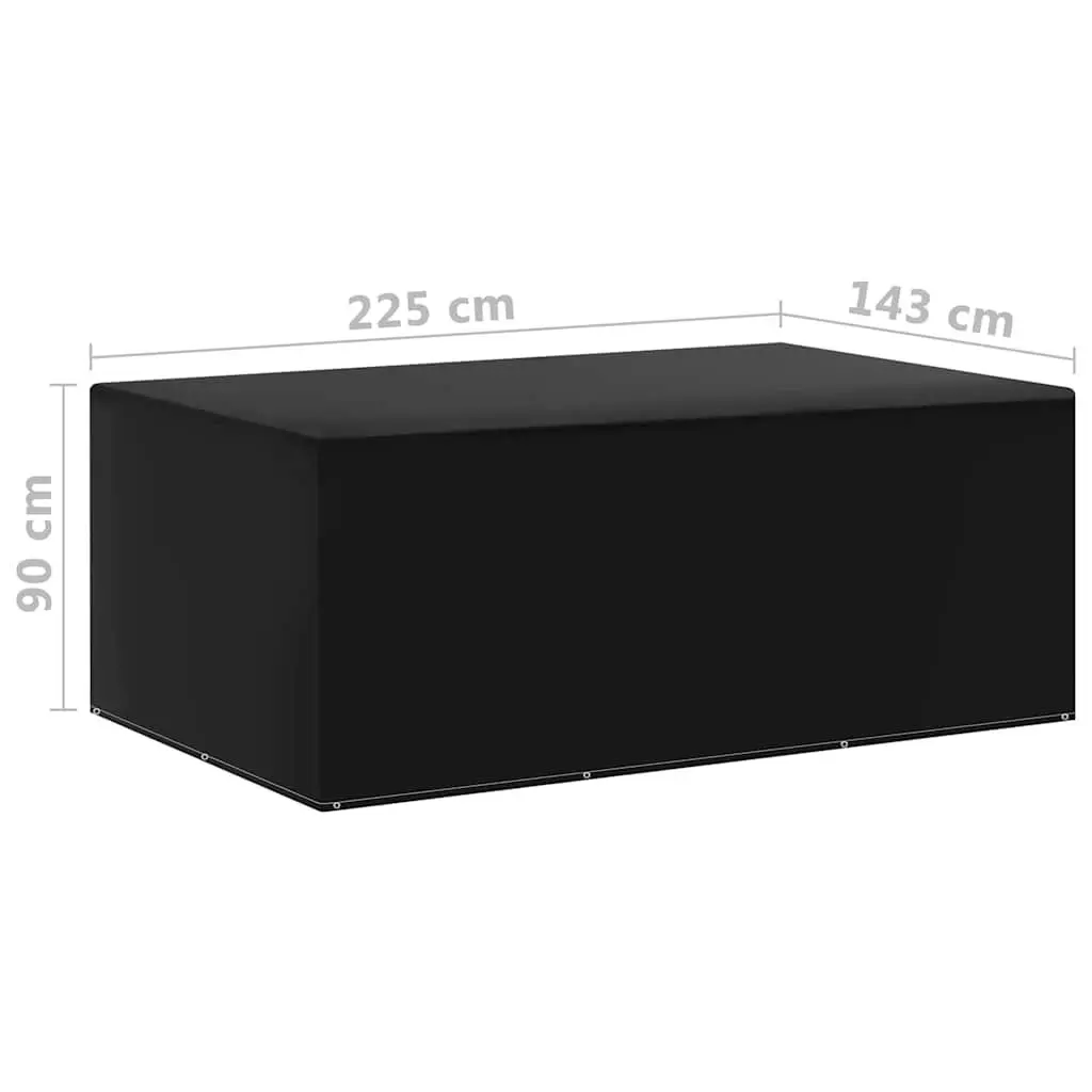 Garden Furniture Covers Black 2 Pcs Outdoor Rattan Bench Table Protection Water-resistant UV-resistant Polyethylene