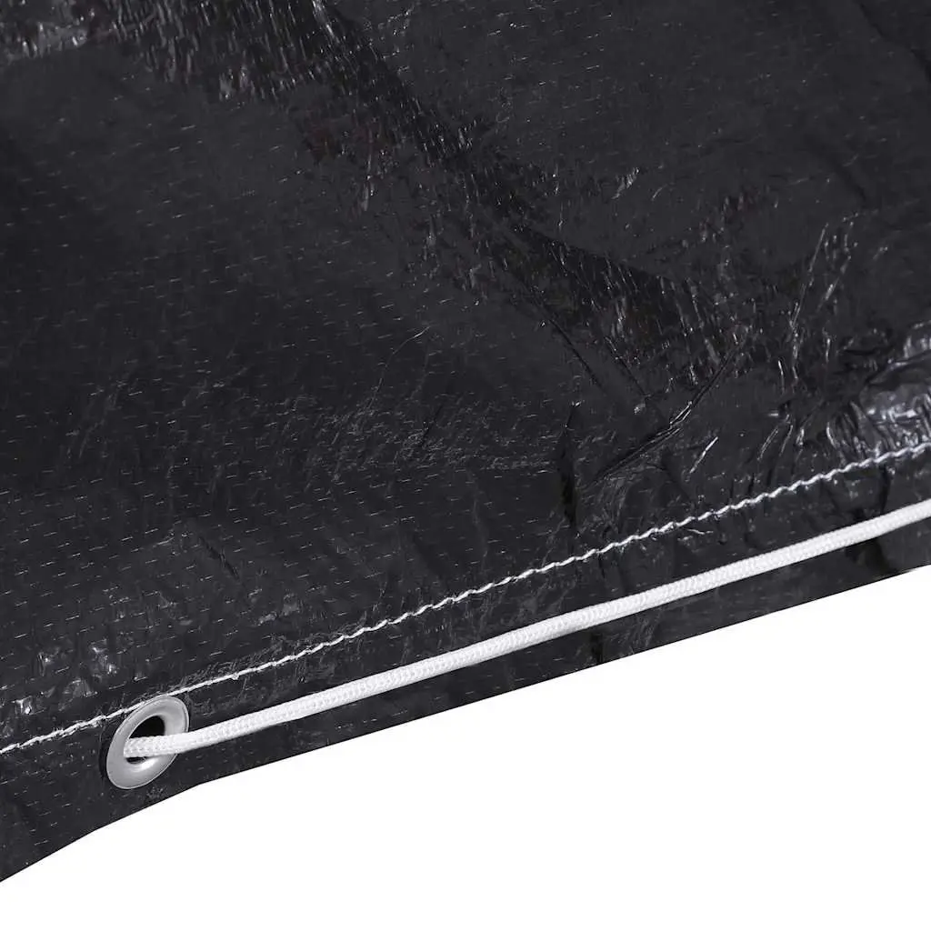 Swing Bench Cover Set Black 135 x 105 x 175 cm Durable Water-Resistant UV-Resistant with Eyelets Fastening