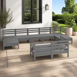 Compact Grey 9-Piece Garden Lounge Set - Quality You Can Trust