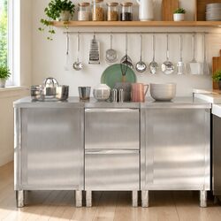 Stainless Steel Kitchen Cabinet Set for Storage