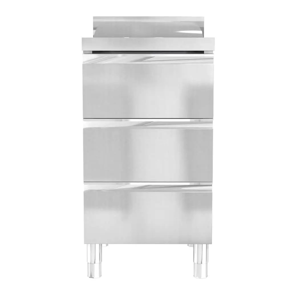 Commercial Kitchen Storage Cabinet Stainless Steel 2pcs Durable Construction Adjustable Feet Backsplash Water Pipe Hole