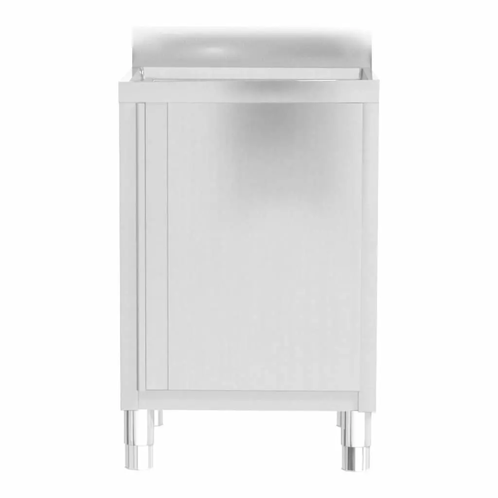 Commercial Kitchen Storage Cabinet Stainless Steel 2pcs Durable Construction Adjustable Feet Backsplash Water Pipe Hole