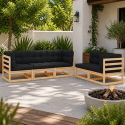 5-Piece Garden Lounge Set with Cushions: Simple Yet Elegant