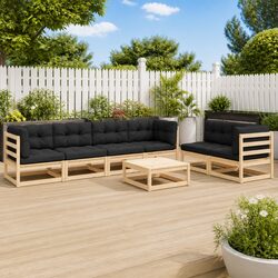 7 Piece Pinewood Lounge Set for Your Garden