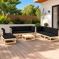 9 Piece Garden Lounge Set with Flexible Arrangements