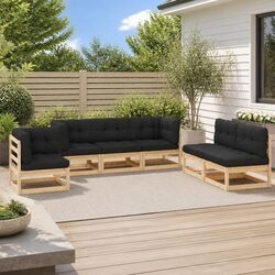 Compact 6 Piece Anthracite Lounge Set for Outdoor Relaxation