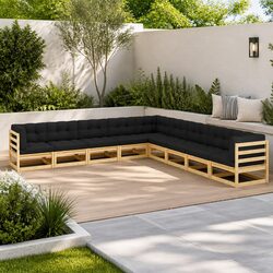 Concise and Stylish 9-Piece Modular Lounge Set