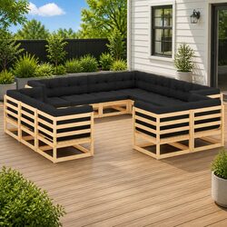Compact 12-Piece Lounge Set for Outdoor Comfort