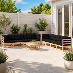 Versatile Garden Lounge Set: 9 Pieces of Outdoor Comfort