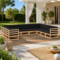 Compact and Comfortable 10 Piece Garden Lounge Set