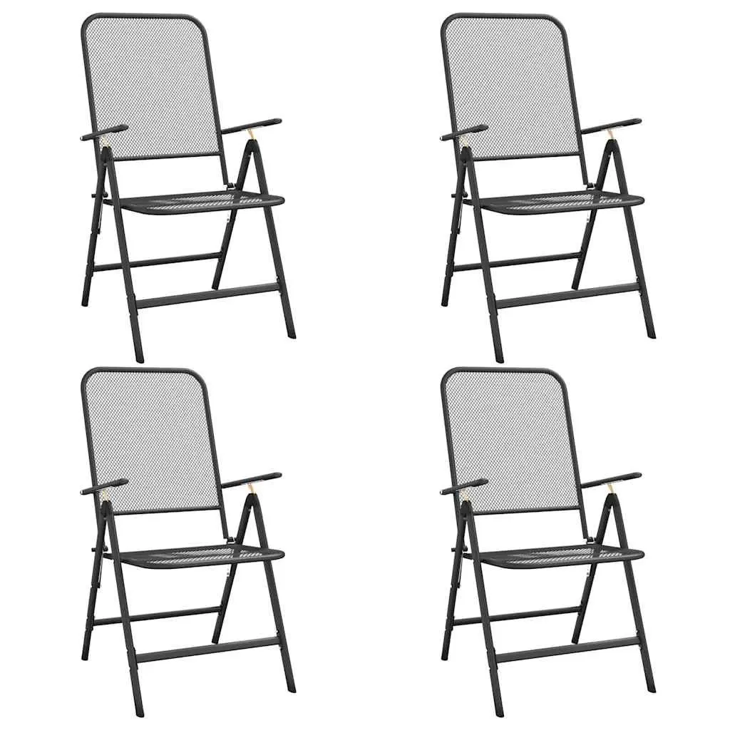 Garden Dining Set 5 Piece Outdoor Patio Furniture Expanded Metal Mesh Anthracite