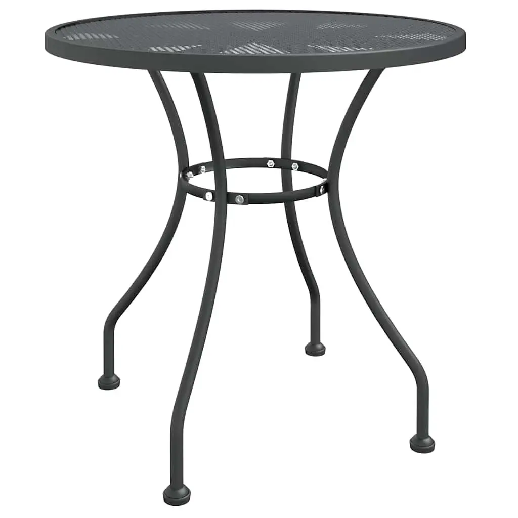 3 Piece Garden Dining Set Anthracite Expanded Metal Mesh Folding Chairs