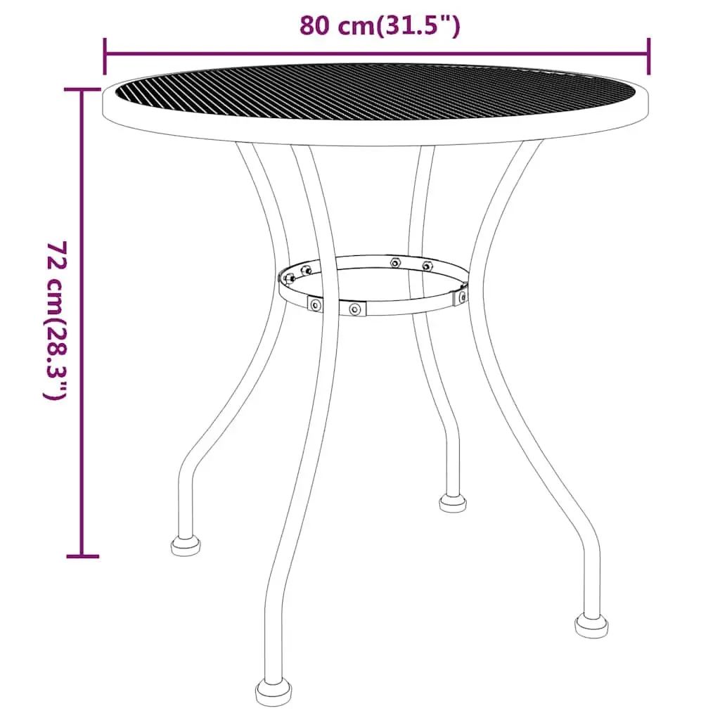 5 Piece Garden Dining Set Anthracite Expanded Metal Mesh Outdoor Patio Furniture