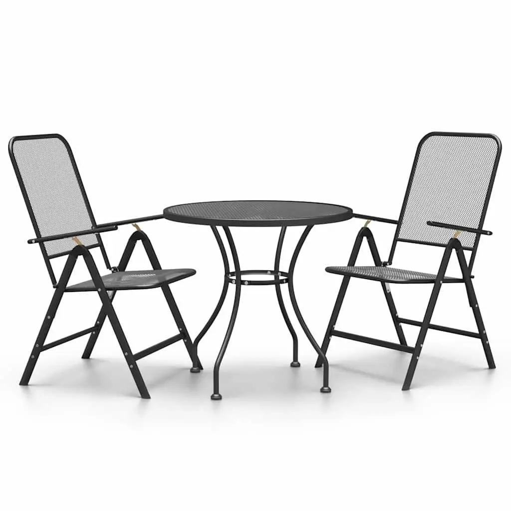 Garden Dining Set 3 Piece Outdoor Patio Furniture Folding Chairs Table