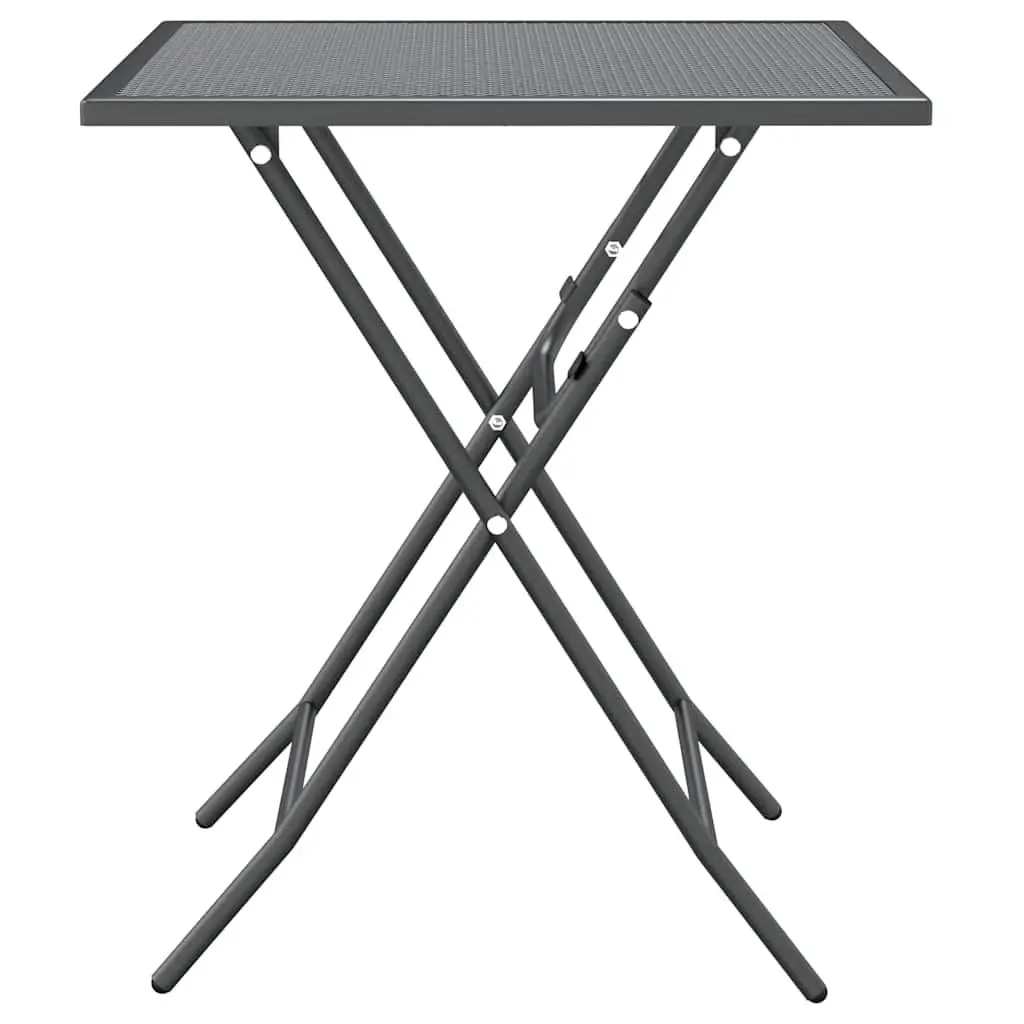 Garden Dining Set Anthracite 3 Piece Foldable Table Outdoor Patio Furniture