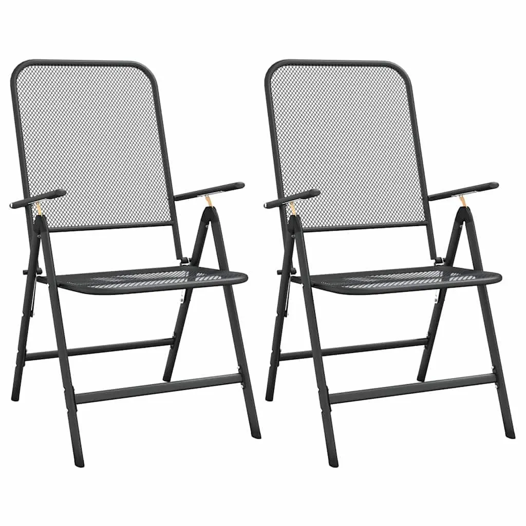 Garden Dining Set 3 Piece Outdoor Patio Furniture Anthracite Foldable Adjustable