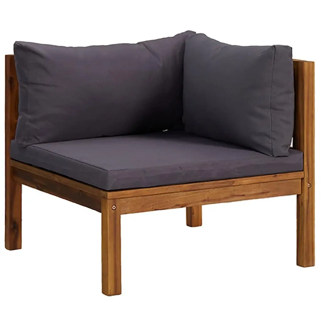 Garden Lounge Set 6 Piece Outdoor Furniture Acacia Wood Modular Sofa with