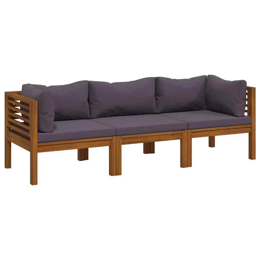 3-Seater Garden Sofa Lounge Set Acacia Wood Outdoor Furniture Modular Patio