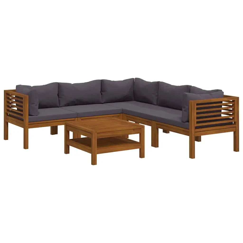 Garden Lounge Set 6 Piece Outdoor Furniture Modular Sofa with Coffee Table