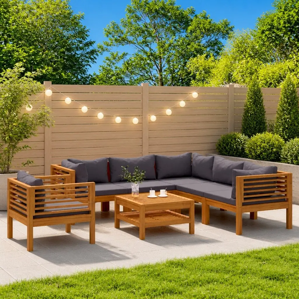 7 Piece Lounge Set in Durable Solid Acacia Wood