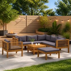 8 Piece Garden Lounge Set with Comfort and Style